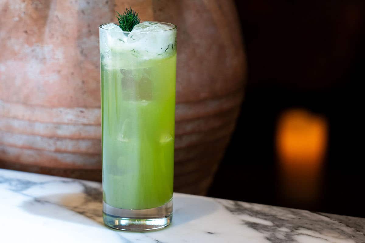 Green cocktail from HaSalon